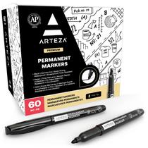 Marcadores permanentes ARTEZA Black Fine Tip Waterproof x60