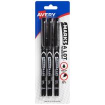 Marcadores permanentes Avery Marks-A-Lot Ultra Fine Tip Black x3