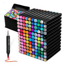 Marcadores Permanentes Ponta Dupla Conjunto 120 Cores Resistentes à Água