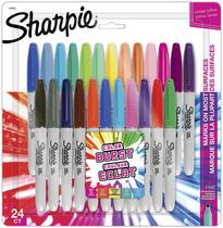 Marcadores permanentes SHARPIE Color Burst Fine Point, pacote com 24