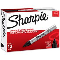 Marcadores permanentes Sharpie Metal Barrel Bullet Tip 12 Black Marcadores permanentes Sharpie Metal Barrel Bullet Tip 12 Black