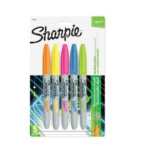 Marcadores permanentes SHARPIE Neon Fine Point, conjunto de 5 cores Marcadores permanentes SHARPIE Neon Fine Point, conjunto de 5 cores