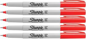 Marcadores permanentes Sharpie Red Ultra Fine Point, 5 unidades