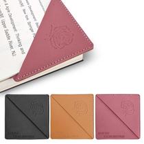 Marcadores quadrados de couro 3 peças de marcadores de livros retrô com estampa floral, conjunto de clipes para professores, estudantes, amantes da leitura de livros, para escola, escritório, material doméstico, marcadores Wayzton Corner Page