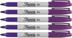 Marcadores Sharpie Purple Fine Point Tip Permanentes, 5 unidades Marcadores Sharpie Purple Fine Point Tip Permanentes, 5 unidades