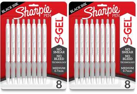 Marcadores Sharpie S-Gel con tinta negra, punta media 0.7 mm, paquete de 2