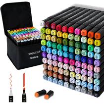 Marcadores SHINE.UP 100 Cores Dupla Ponta Kit de Marcadores Artísticos à Base de Álcool Marcadores SHINE.UP 100 Cores Dupla Ponta Kit de Marcadores Artísticos à Base de Álcool