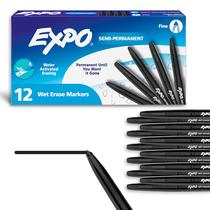 Marcadores Wet Erase EXPO Fine Tip Black 12 unidades