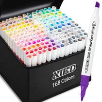 Marcadores XIEED 168 Cores com Ponta Dupla Kit de Tinta à Base de Álcool Marcadores XIEED 168 Cores com Ponta Dupla Kit de Tinta à Base de Álcool