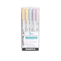 Marcadores Zebra Pen Mildliner - Conjunto com 5 Canetas de Ponta Dupla Marcadores Zebra Pen Mildliner - Conjunto com 5 Canetas de Ponta Dupla