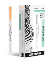 Marcadores Zebra Pen Mildliner de ponta dupla, pacote com 12 unidades, laranja suave Marcadores Zebra Pen Mildliner de ponta dupla, pacote com 12 unidades, laranja suave
