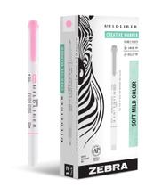 Marcadores Zebra Pen Mildliner de ponta dupla, rosa suave, pacote com 12