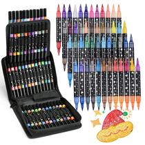 Marcadores ZZWUAPT 96 Cores Glitter com Ponta Dupla e Pincel Marcadores ZZWUAPT 96 Cores Glitter com Ponta Dupla e Pincel