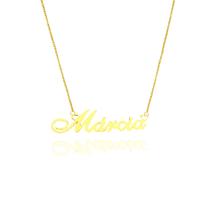 Marcia colar de nome folheado a ouro 18k
