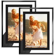 Marcos para Fotos HIKWADERY 10x15 cm Set de 2 con Vidrio HD en Negro Marcos para Fotos HIKWADERY 10x15 cm Set de 2 con Vidrio HD en Negro