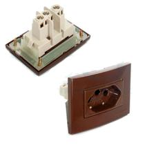 MarGirius - Conjunto Tomada Sleek - 2P+T 20A 250V- Marrom (PA017807)