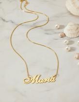 Maria colar de nome folheado a ouro 18k