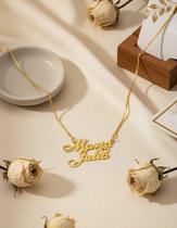 Maria julia colar de nome folheado a ouro 18k
