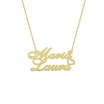 Maria laura colar de nome folheado a ouro 18k