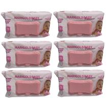 Marigold Baby Premium Rosa Lenços Umedecidos 120un Kit 6n