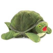 Marionete de mão Folkmanis Baby Turtle Green