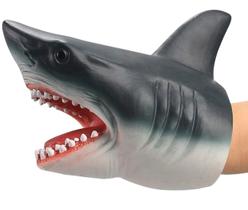 Marionete manual Gemini & Genius Shark para crianças, borracha de 16,5 cm
