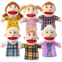 Marionetes de mão ZJoey Family, 6 peças de 30 cm, avós, mamãe e papai Marionetes de mão ZJoey Family, 6 peças de 30 cm, avós, mamãe e papai