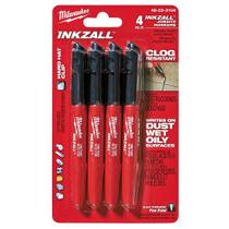 Marker Milwaukee Inkall Point Fine Black, pacote com 4