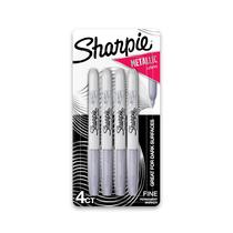 Marker Sharpie Metallic Permanent Fine Point Silver 4 unidades