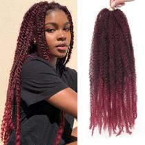 Marley Twist Braiding Hair QRHSUKA 18 cm vermelho, 8 pacotes