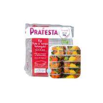 Marmita 1000ml Pote Retangular Plástico Congelador Micro 24u