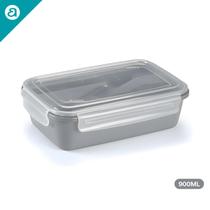 Marmita 900ml c/ Porta Talheres e Travas Pote Reutilizável Micro-ondas Freezer Plástico BPA Free Marmita 900ml c/ Porta Talheres e Travas Pote Reutilizável Micro-ondas Freezer Plástico BPA Free