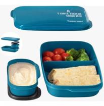 Marmita basic line com divisórias slin azul da tupperware