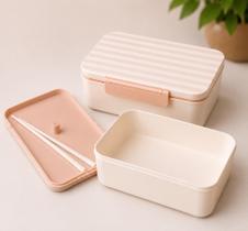 Marmita Bento 1400ml com Talheres Inclusos e Fechamento Seguro