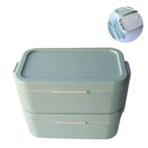 Marmita Bento Box Dupla 600 Ml Cada com Talheres Anodilar