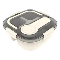 Marmita Bento Box Miniso 1,2l Com Divisórias Alça E Potinho Bege Marmita Bento Box Miniso 1,2l Com Divisórias Alça E Potinho Bege