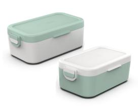 Marmita Bento box simples 1 pote 600 ml com talheres lancheira trava