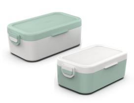 Marmita Bento box simples 1 pote 600 ml com talheres lancheira trava Marmita Bento box simples 1 pote 600 ml com talheres lancheira trava