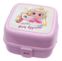 Marmita C/2 Compart Divisórias Talher Trava Plasvale - Rosa