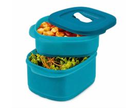 MARMITA CRISTALWAVE QUADRADA GERAÇÃO ll EMPILHAVEIS AZUL DA TUPPERWARE MARMITA CRISTALWAVE QUADRADA GERAÇÃO ll EMPILHAVEIS AZUL DA TUPPERWARE