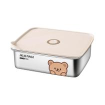 Marmita De Aço Inoxidável 304 Aquecível No Micro-ondas, Recipiente De Armazenamento Selado Para