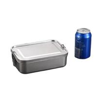 Marmita De Aço Inoxidável Com Fecho, Caixa De Almoço Metálica Com Clips Para Armazenamento De