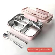 Marmita De Aço Inoxidável Durável E À Prova De Vazamentos Com 3/4 Compartimentos, Container Bento