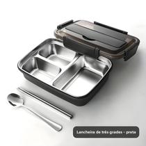 Marmita De Aço Inoxidável Durável E À Prova De Vazamentos Com 3/4 Compartimentos, Container Bento Marmita De Aço Inoxidável Durável E À Prova De Vazamentos Com 3/4 Compartimentos, Container Bento