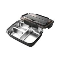Marmita De Aço Inoxidável Durável E À Prova De Vazamentos Com 3/4 Compartimentos, Container Bento