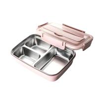 Marmita De Aço Inoxidável Durável E À Prova De Vazamentos Com 3/4 Compartimentos, Container Bento Marmita De Aço Inoxidável Durável E À Prova De Vazamentos Com 3/4 Compartimentos, Container Bento
