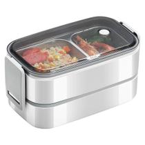 Marmita De Aço Inoxidável Para Micro-ondas, 1/2 Camadas, Portátil, Para Armazenamento De Alimentos