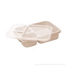 Marmita de Bambu e PP Lines Bege com Tampa 3 Compartimentos 22,5x15cm 220835 Lyor