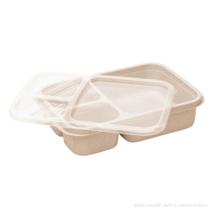 Marmita de Bambu e PP Lines SalmÕ com Tampa 3 Compartimentos 22,5x15cm 220835 Lyor