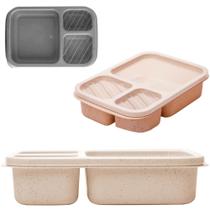 Marmita de bambu ecologico retangular com 3 divisorias + tampa de plastico lines 22,5x15x5,5cm Marmita de bambu ecologico retangular com 3 divisorias + tampa de plastico lines 22,5x15x5,5cm